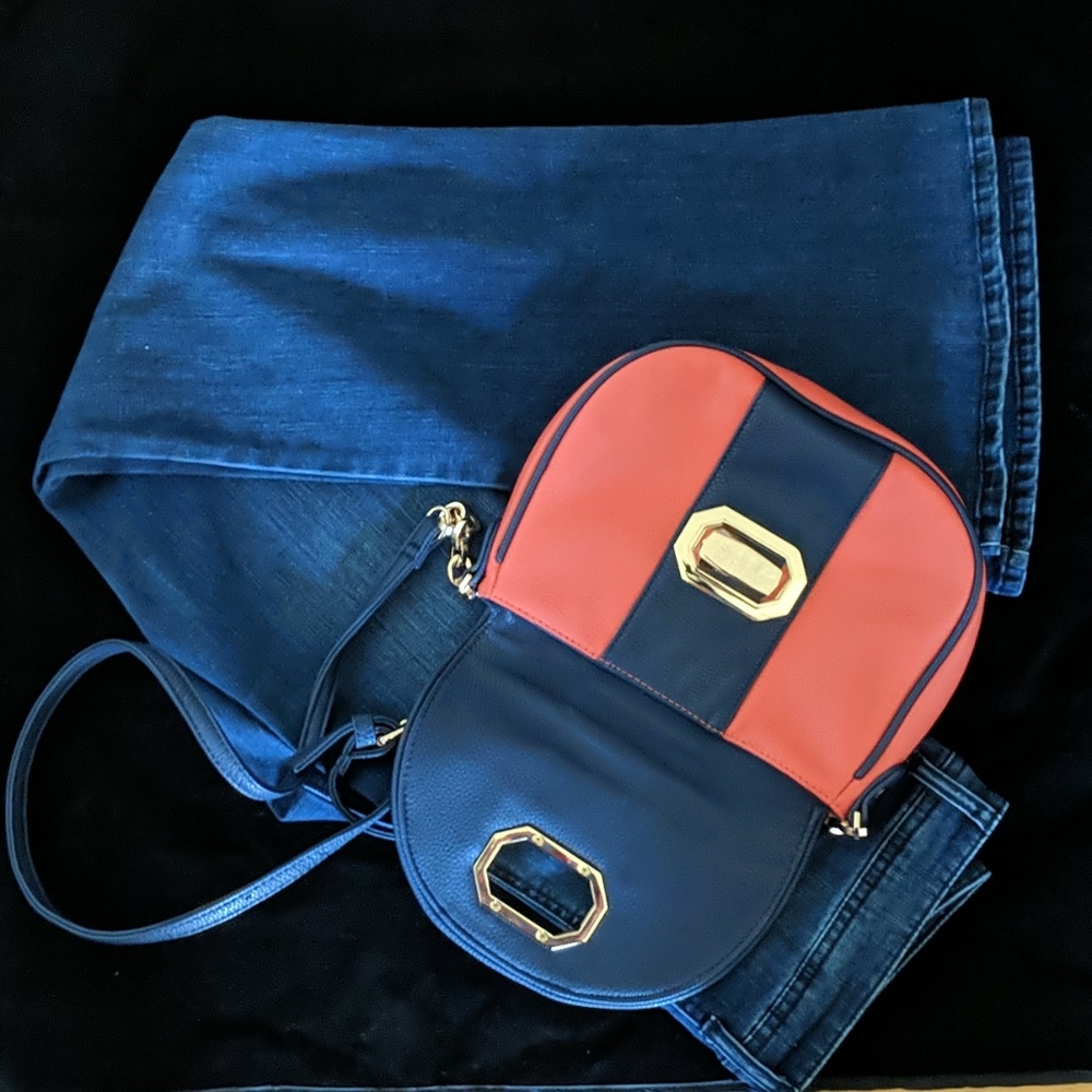 Deux Lux Faux Leather Bag With Drawstring Pouch